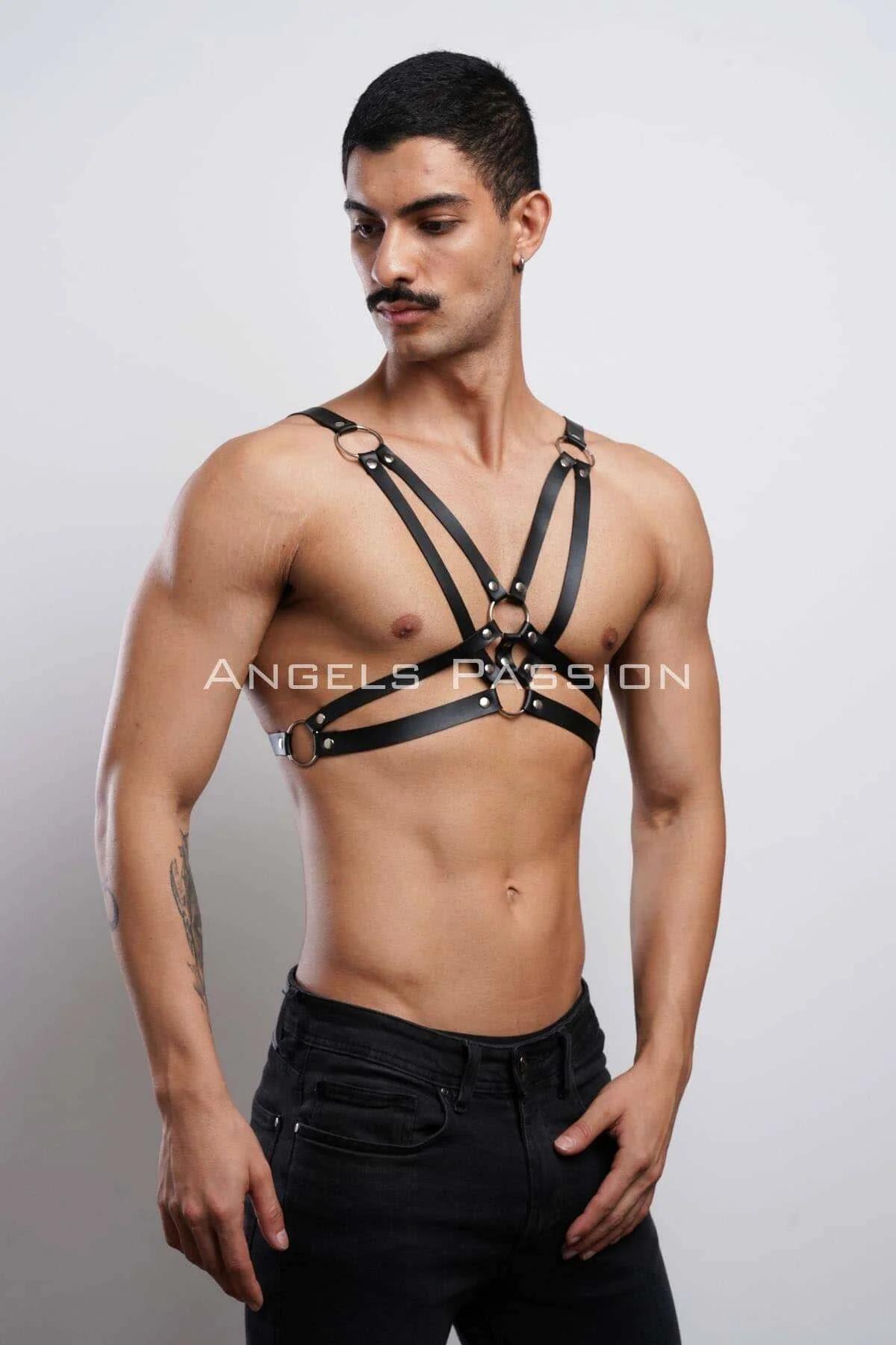 Men's Leather Chest Harness – Adjustable Body Accessory