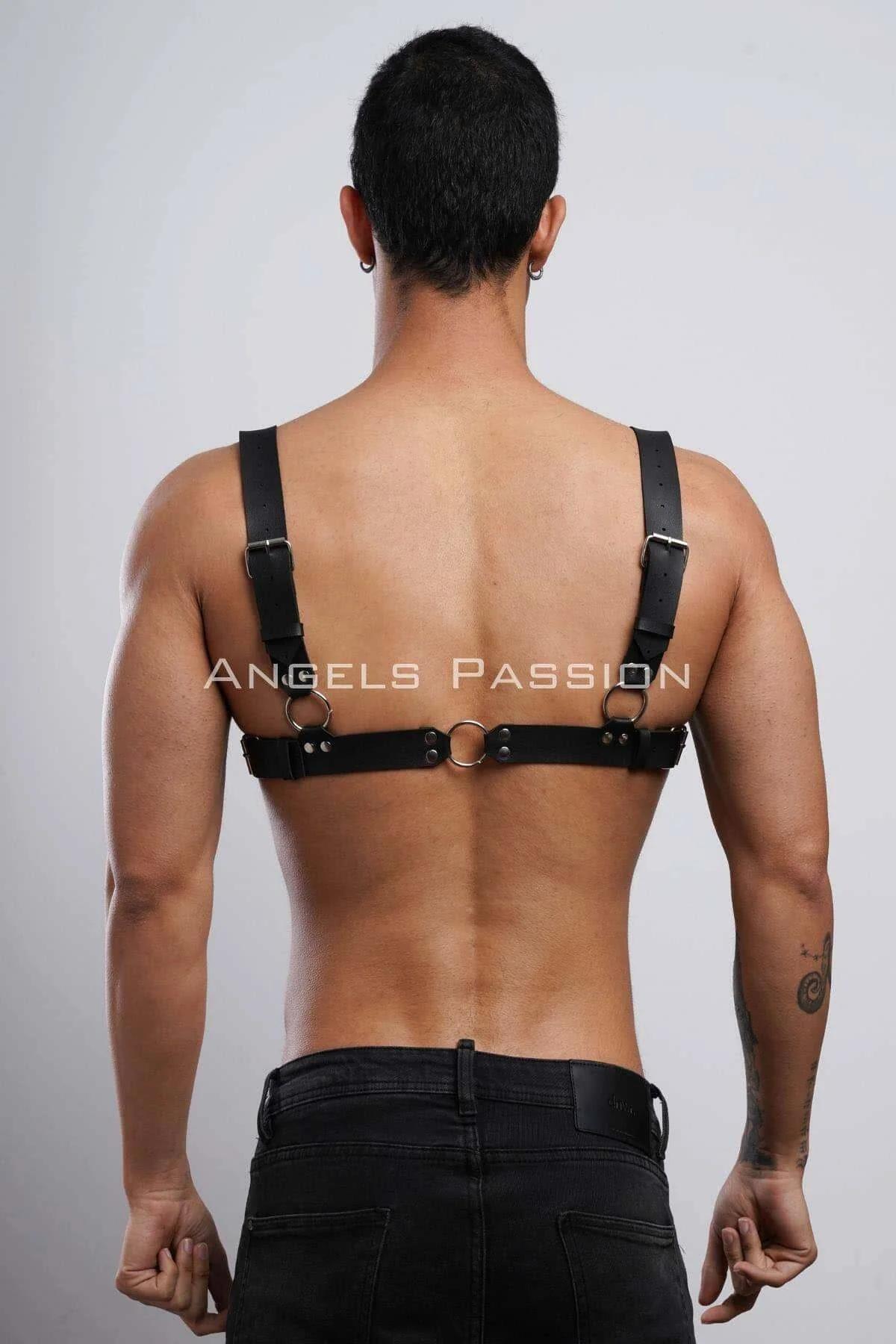 Mens Leather Harness - Adjustable Chest Body Straps