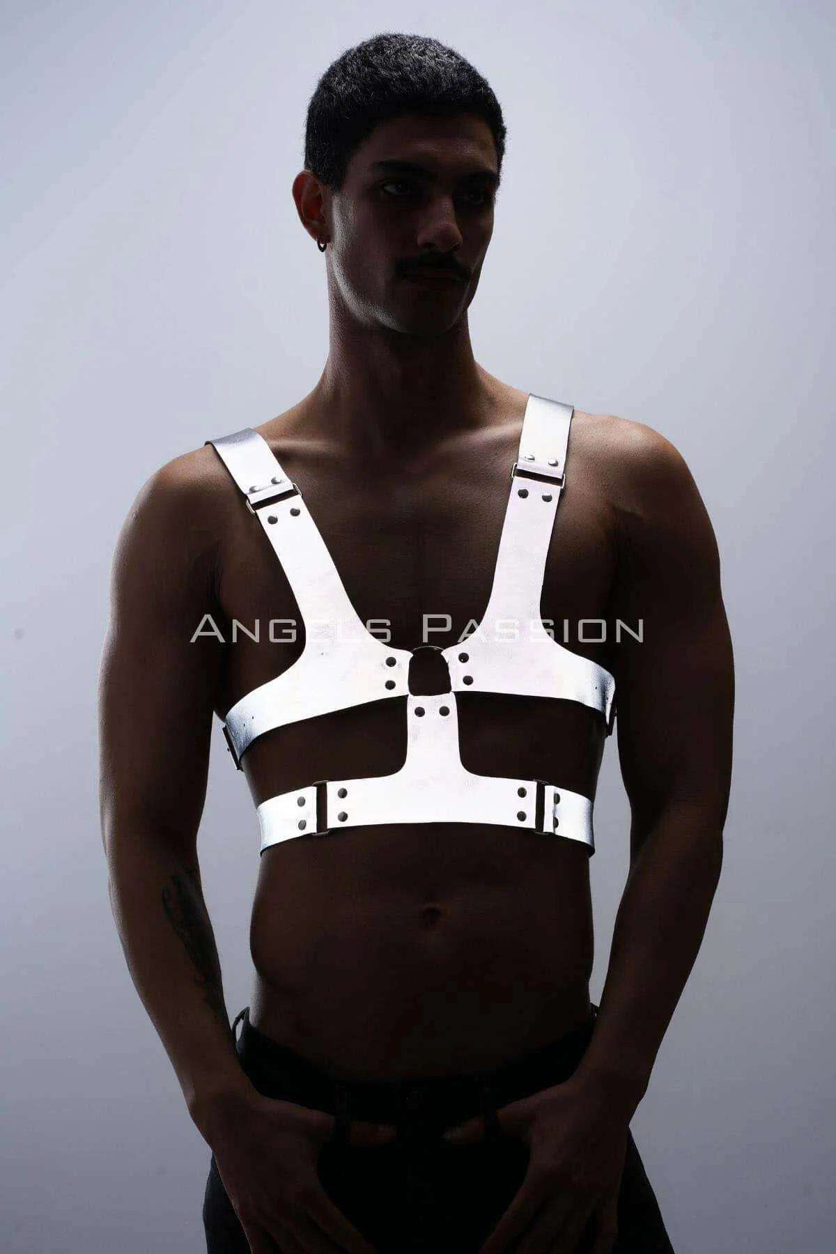 Men's Reflective Body Harness - Adjustable Luminescent Chest Strap