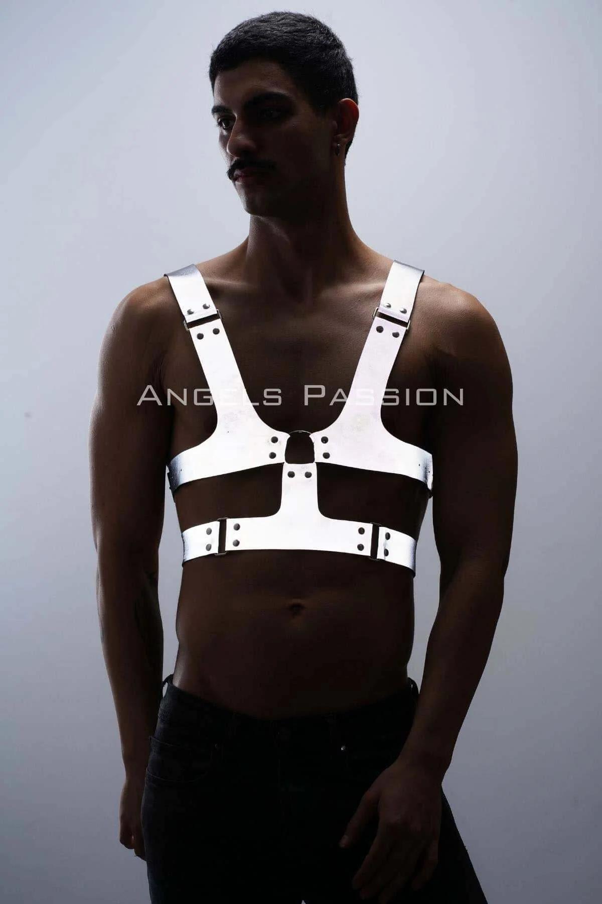 Men's Reflective Body Harness - Adjustable Luminescent Chest Strap