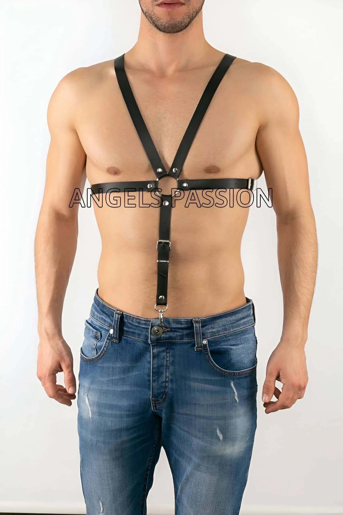 Men's Leather Harness - Adjustable Faux Leather Body Straps
