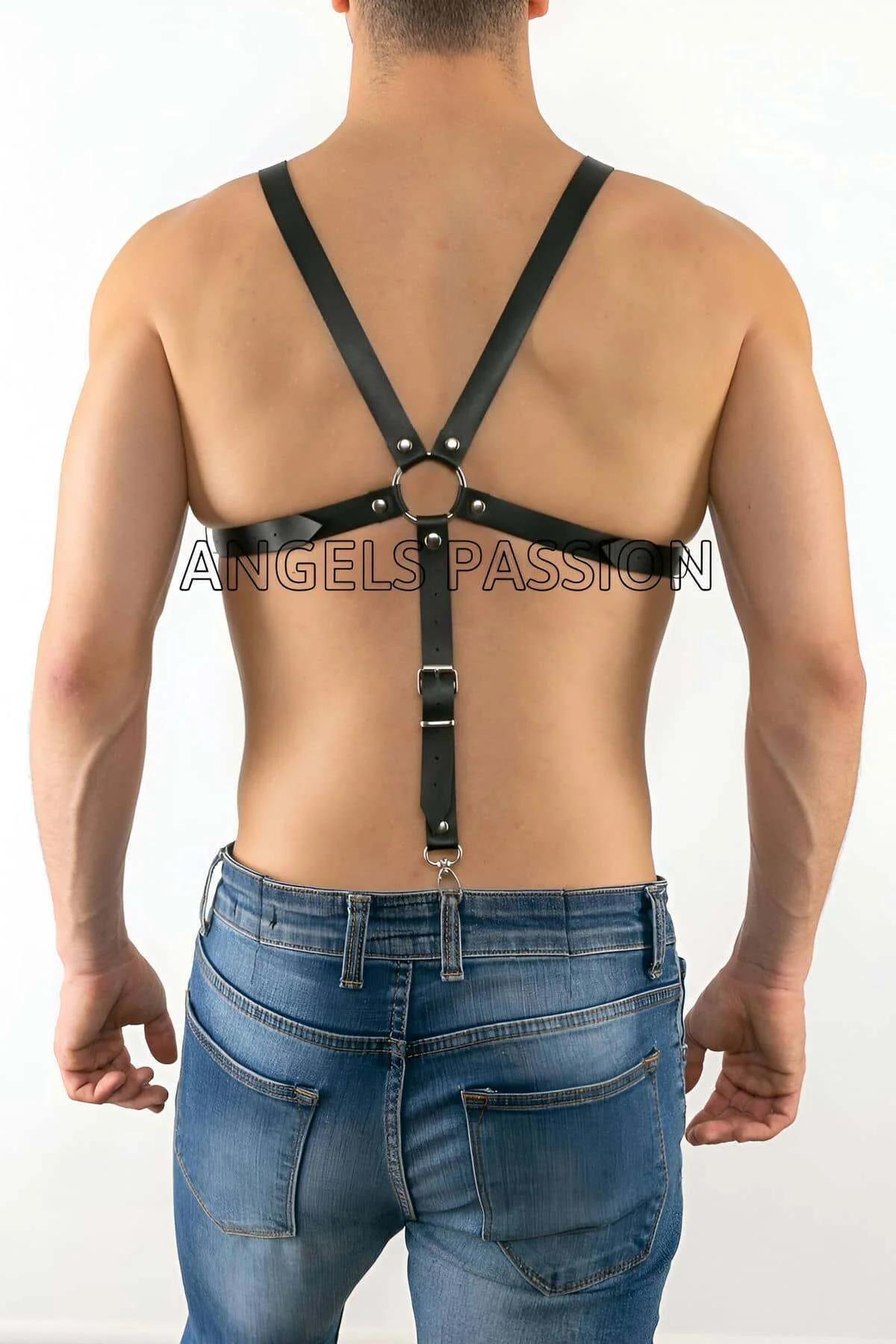 Men's Leather Harness - Adjustable Faux Leather Body Straps