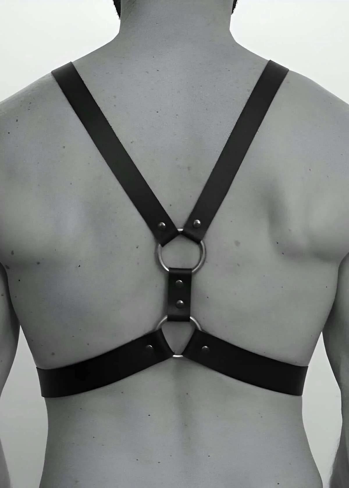 Adjustable Mens Faux Leather Chest Harness Body Accessory
