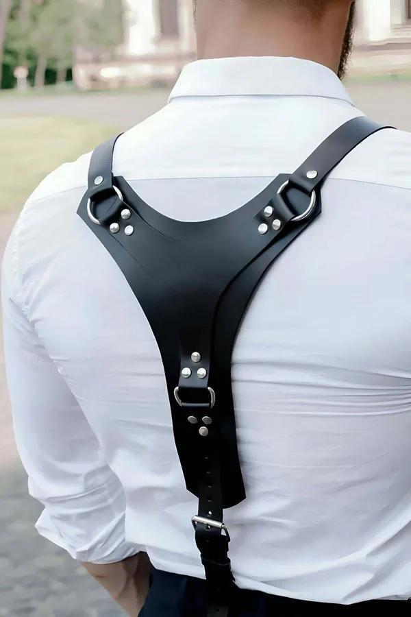 Men's Harness Vest – Premium Adjustable Leather Body Strap