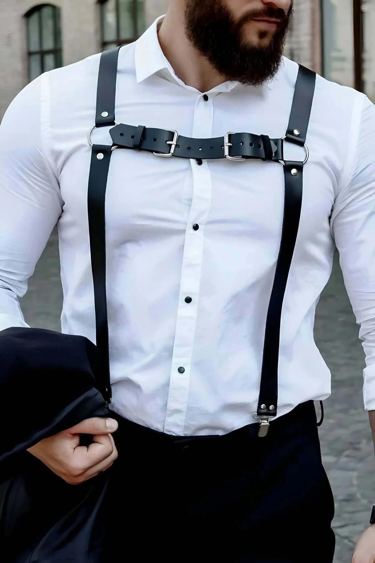Men's Harness Vest – Premium Adjustable Leather Body Strap