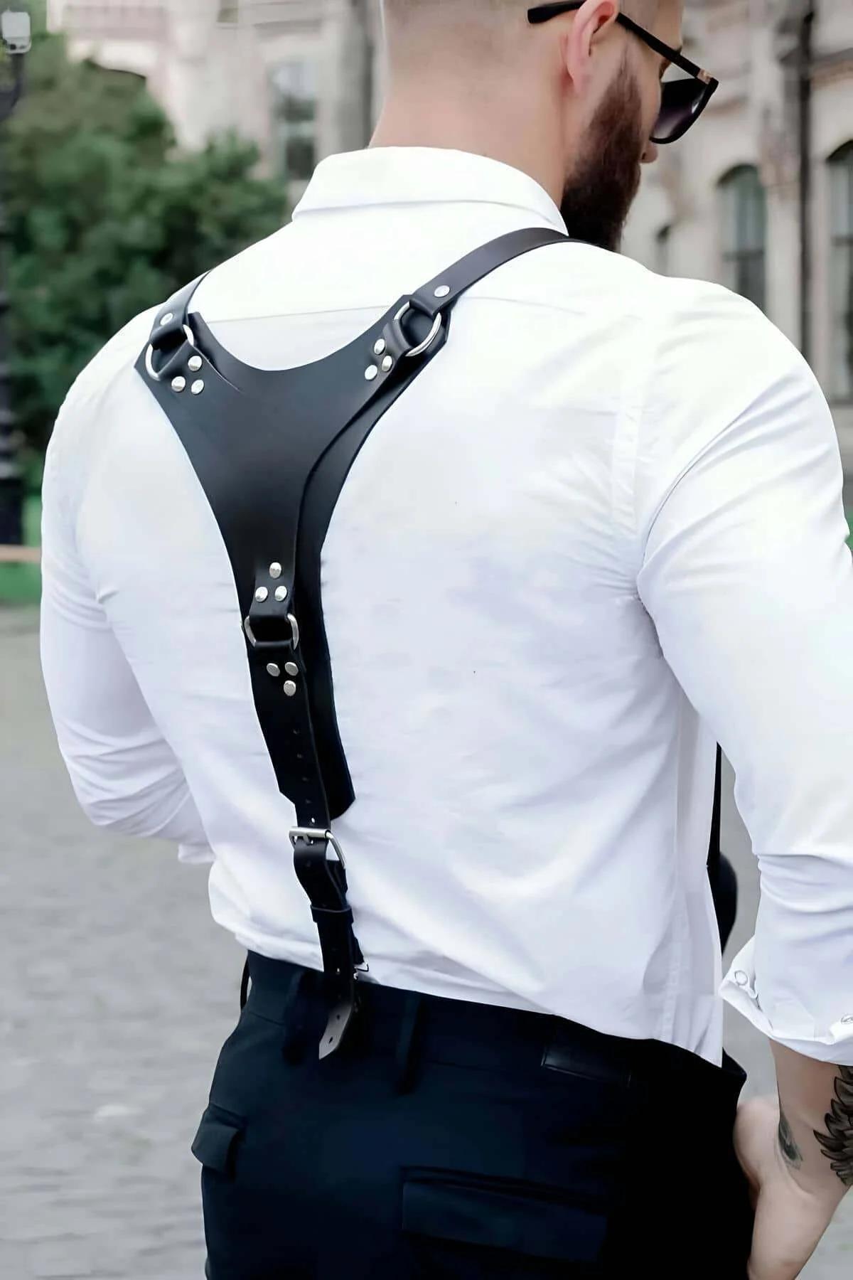 Men's Harness Vest – Premium Adjustable Leather Body Strap