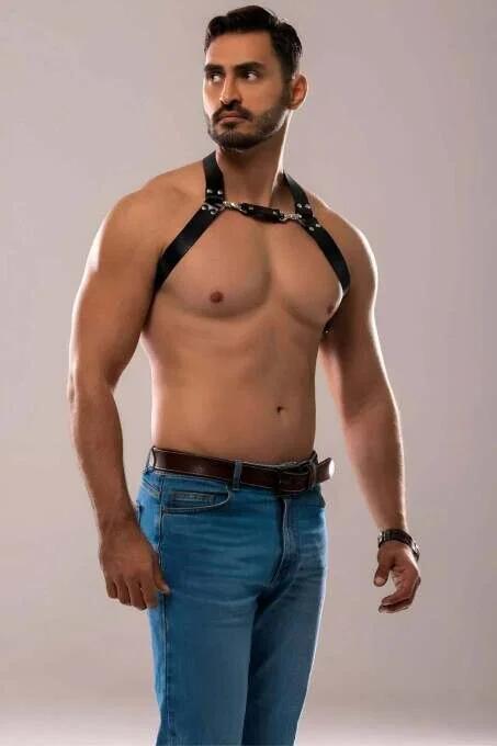 Men's Leather Chest Harness: Premium Adjustable Bodywear