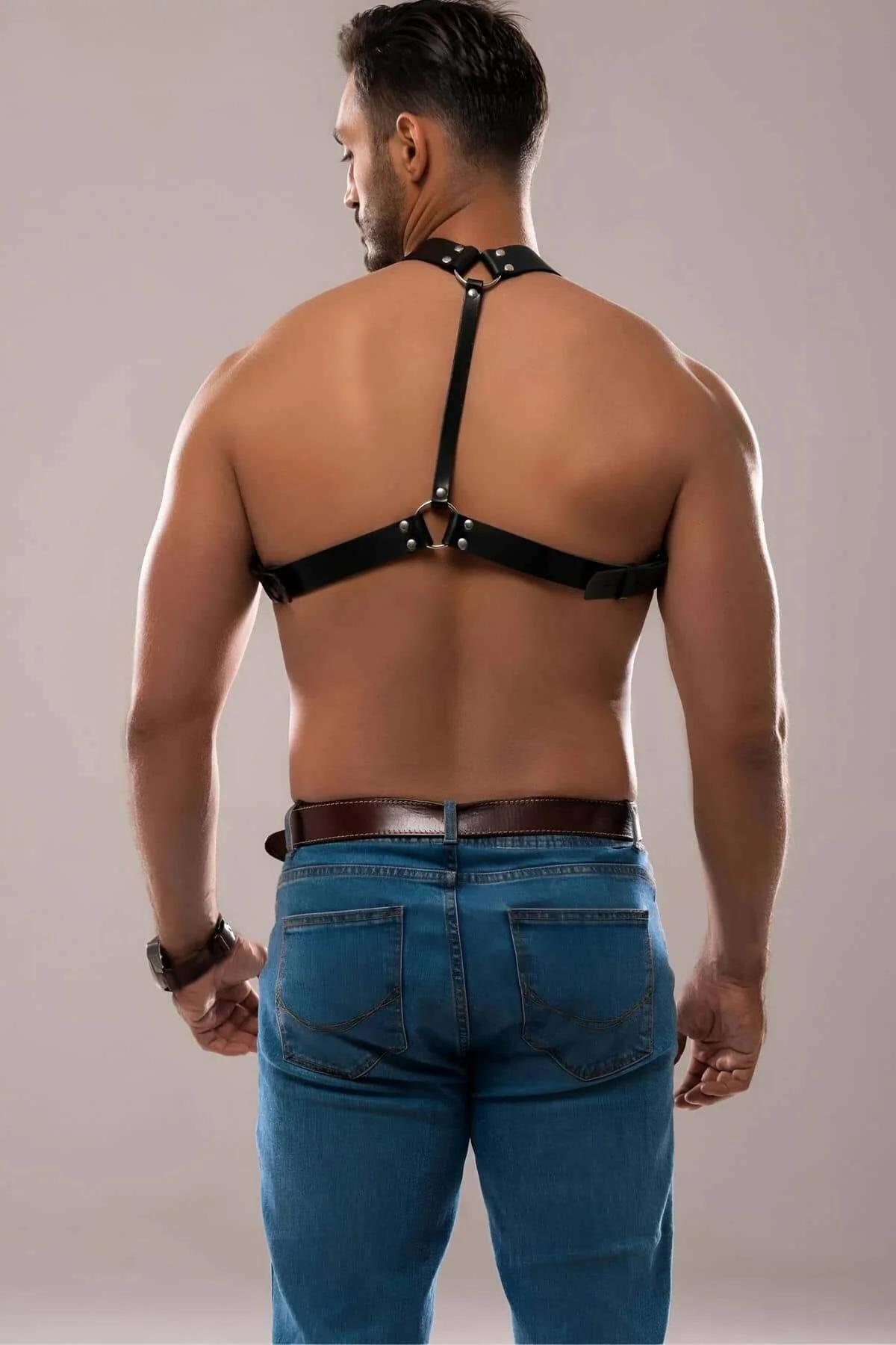 Men's Leather Chest Harness: Premium Adjustable Bodywear