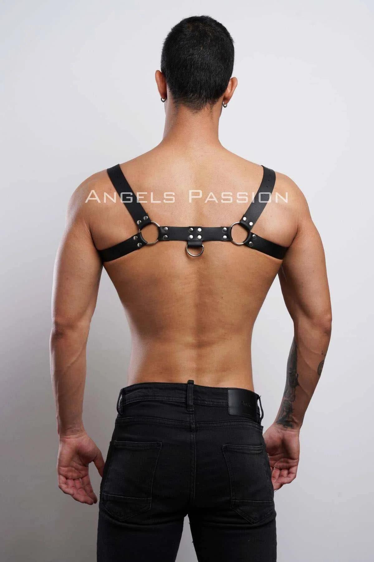 Men's Leather Chest Harness - Adjustable Body Accessory
