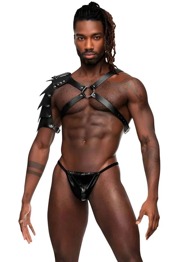 Armored Shoulder Harness with O-Ring Chest Strap