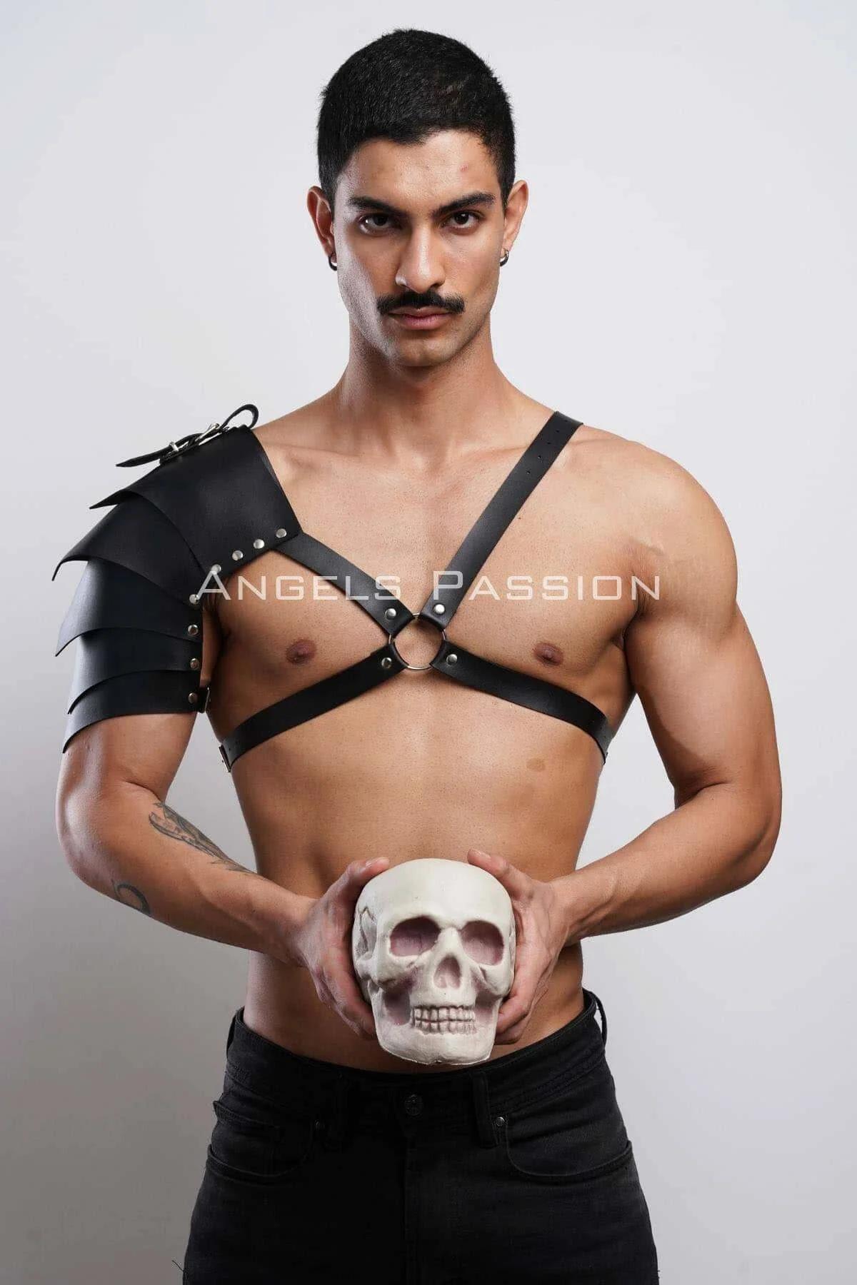 Leather Shoulder Harness Men's Adjustable Gladiator Body Armor