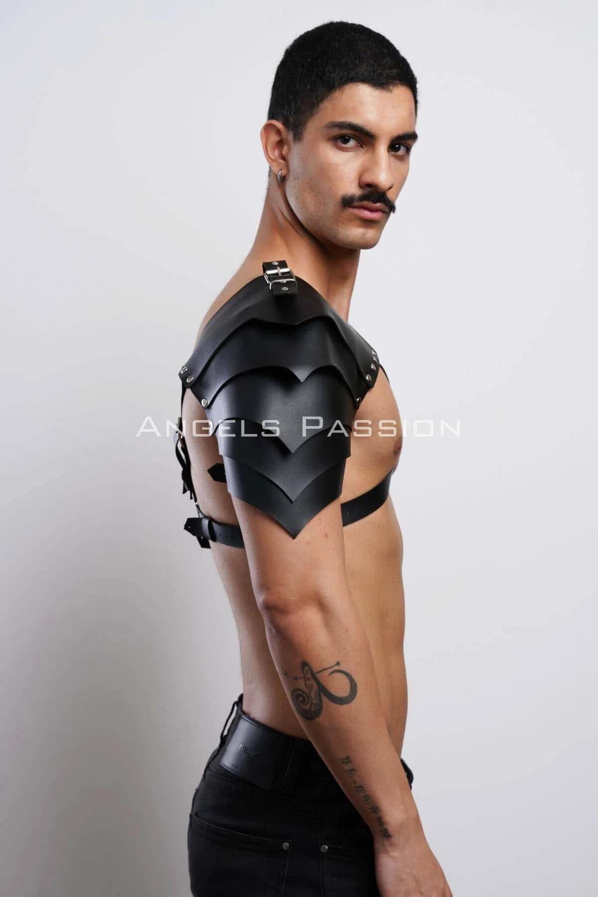Leather Shoulder Harness Men's Adjustable Gladiator Body Armor