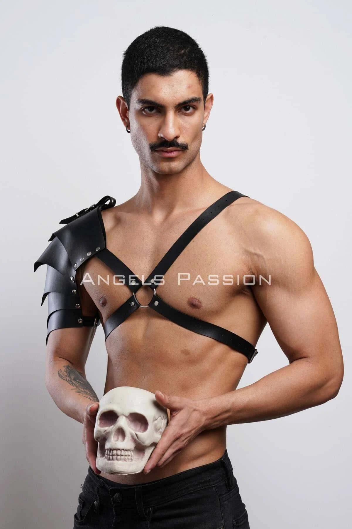 Leather Shoulder Harness Men's Adjustable Gladiator Body Armor