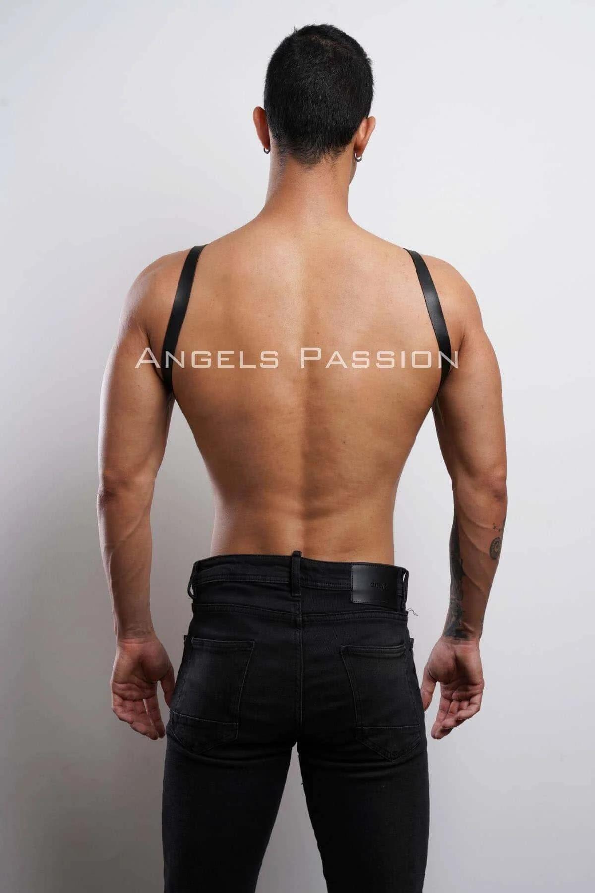 Mens Leather Harness - Adjustable Chest Body Straps