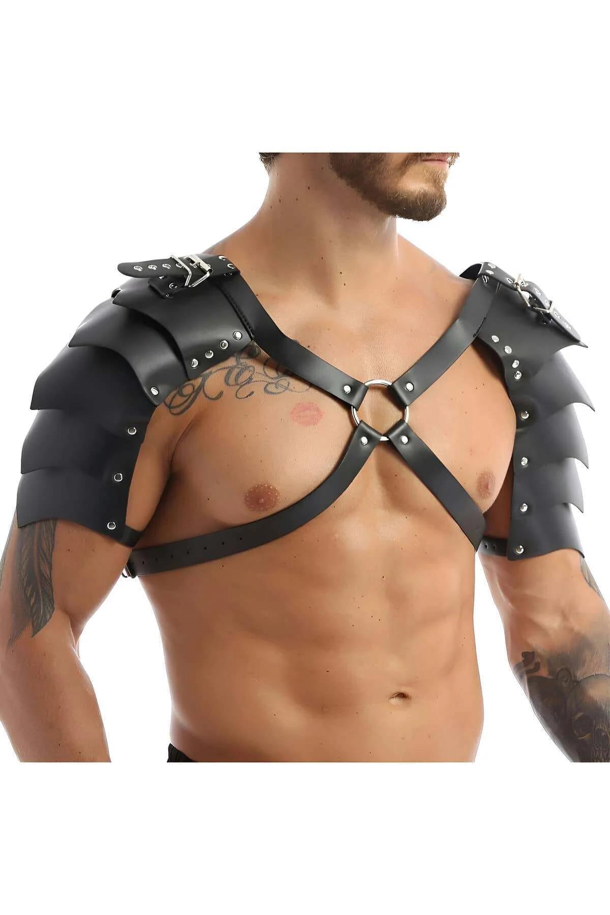 Men's Leather Shoulder Harness – Gladiator Armor Style