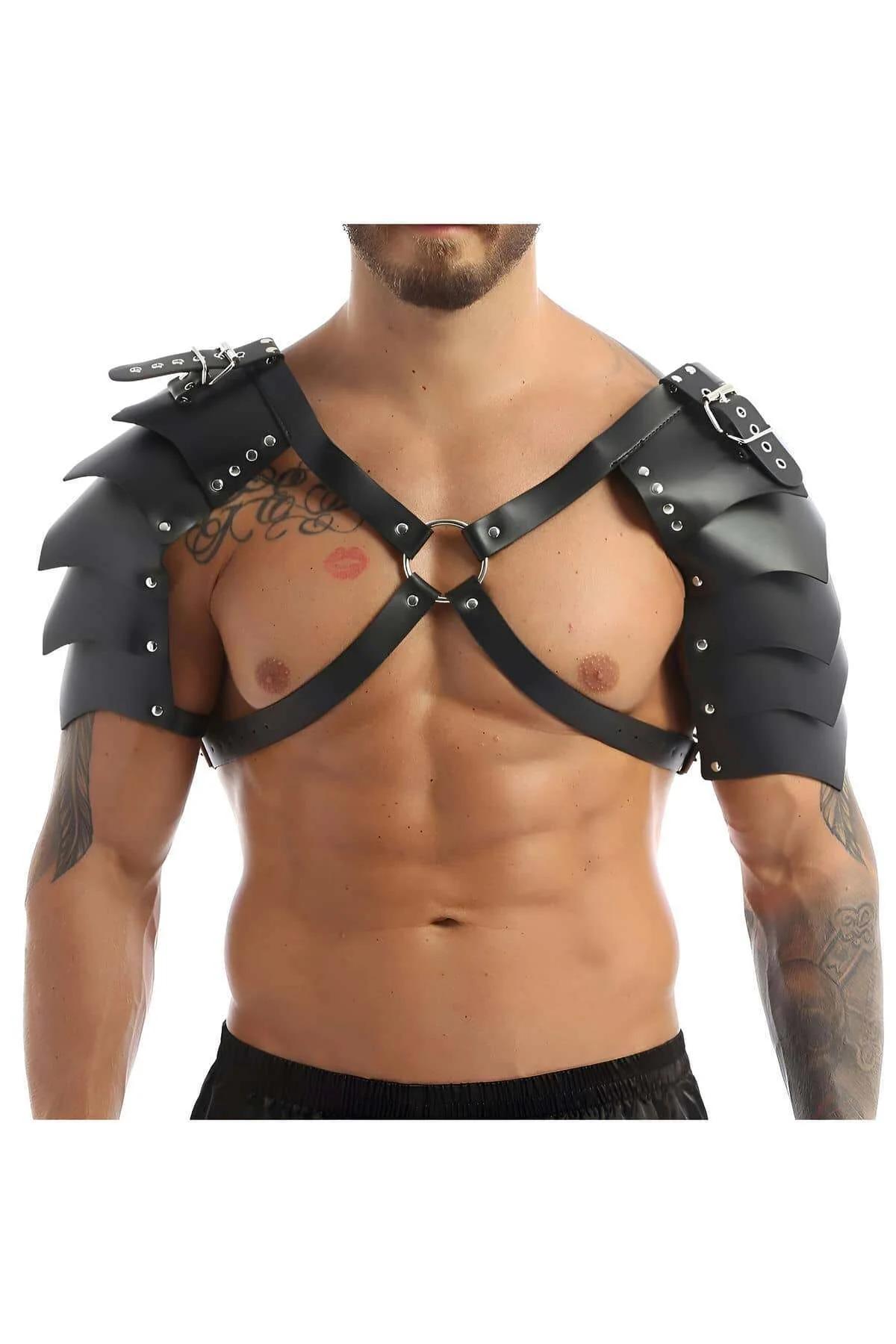 Men's Leather Shoulder Harness – Gladiator Armor Style