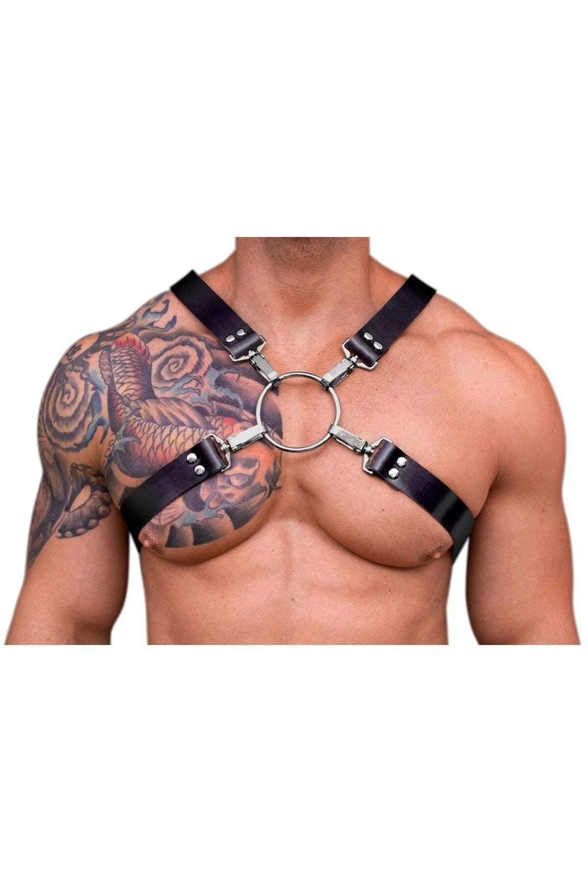 Men's Leather Chest Harness | Adjustable Body Accessory