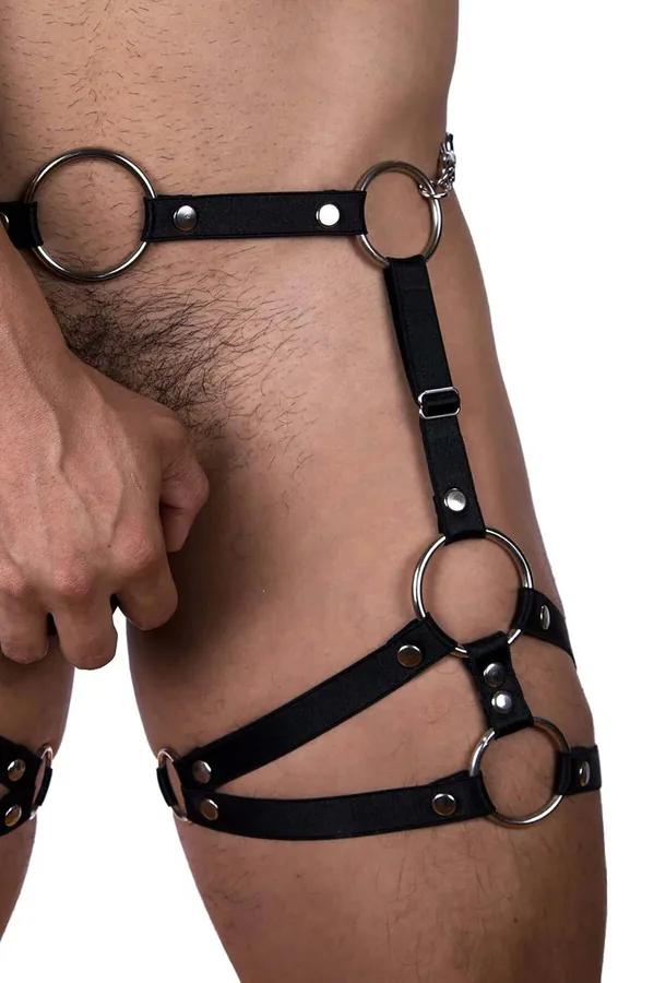 Body Harness with Chain and O-Ring Accents