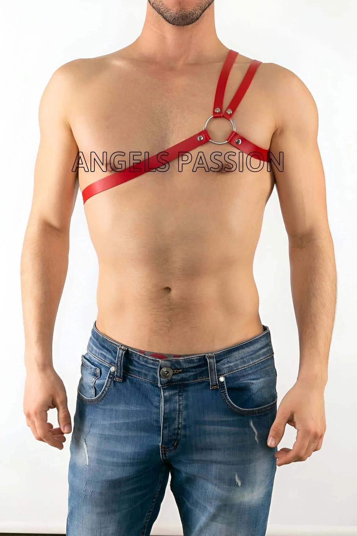 Men's Adjustable Faux Leather Chest Harness