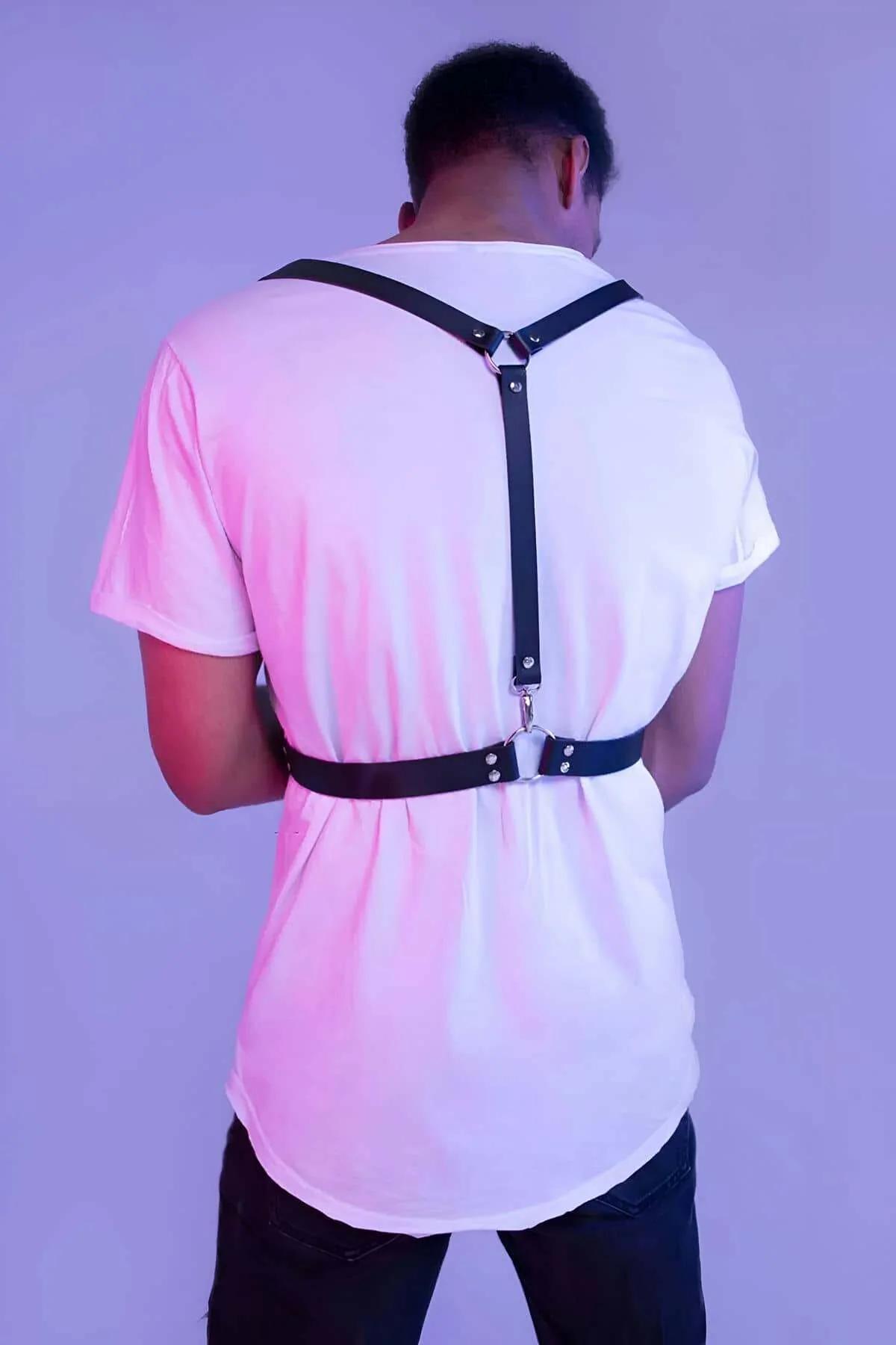 Men's Chest Harness Adjustable Faux Leather Accessory