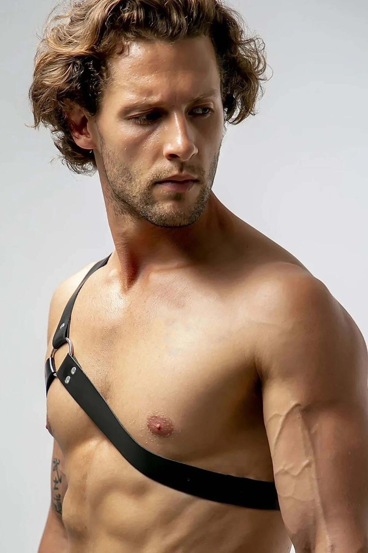 Men's Leather Harness | Adjustable One Shoulder Body Chest