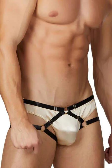 Strappy Harness Brief with O-Ring Accents