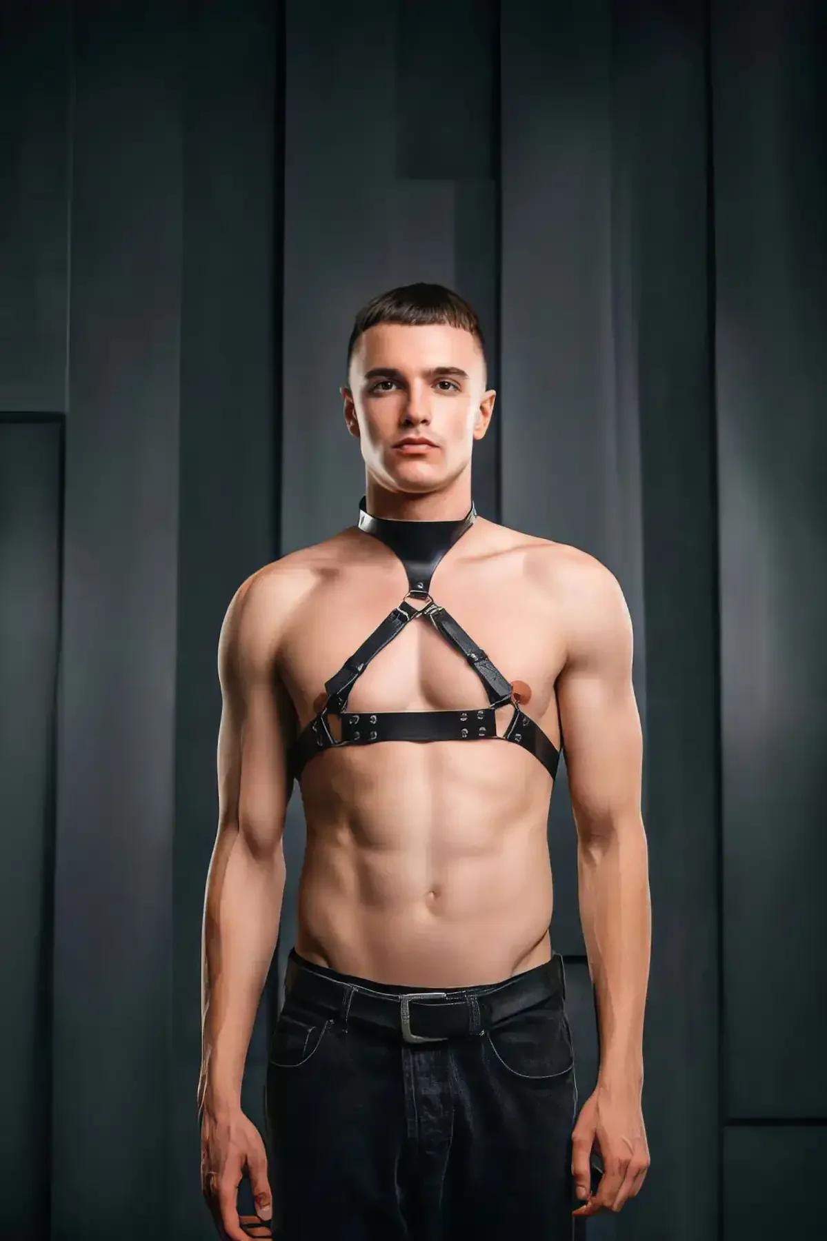 Men's Leather Harness – Adjustable Chest Bodywear