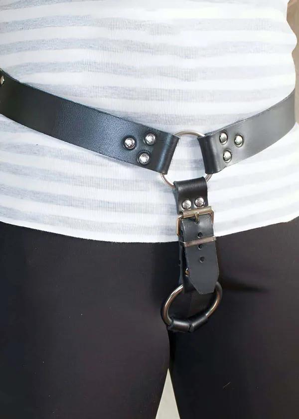 Men's Leather Harness Belt - Adjustable Waist Accessory