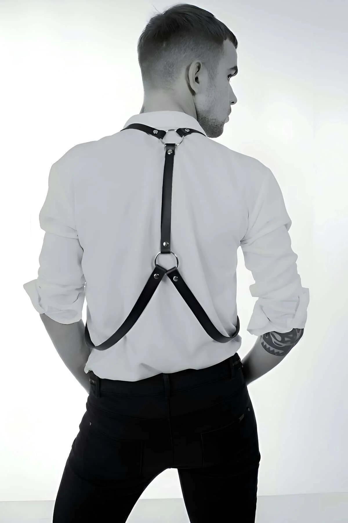 Mens Leather Harness - Adjustable Body Straps for Style