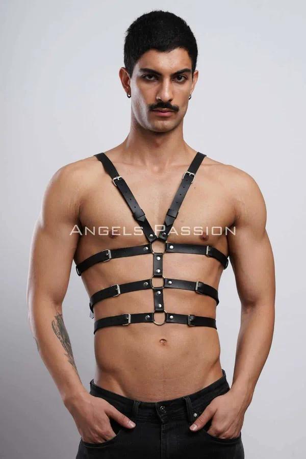 Mens Leather Harness – Adjustable Chest Body Strap for Men