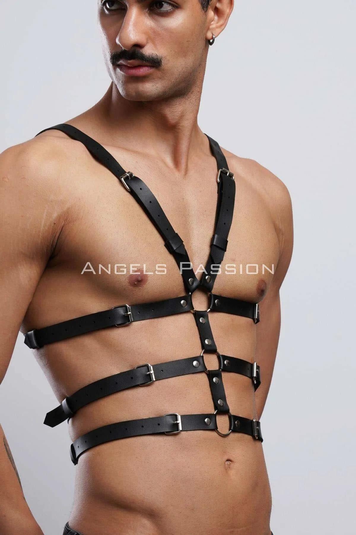 Mens Leather Harness – Adjustable Chest Body Strap for Men