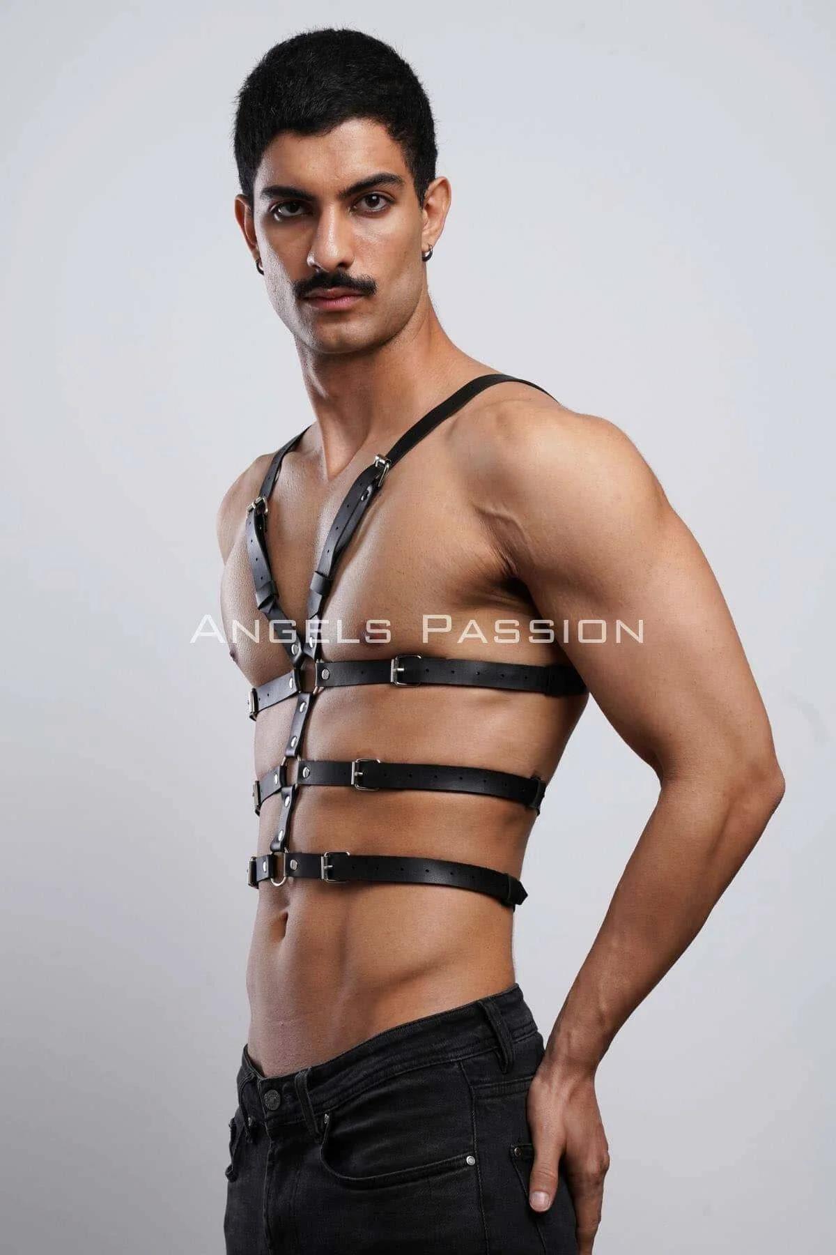 Mens Leather Harness – Adjustable Chest Body Strap for Men