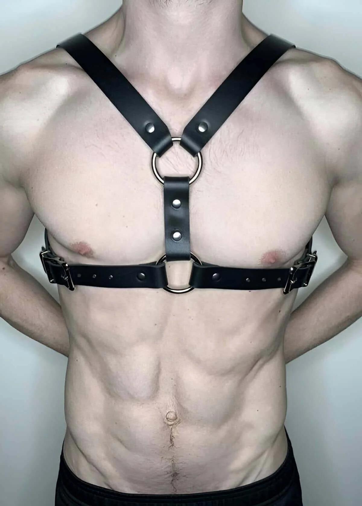 Men's Leather Harness Adjustable Body Strap for Style