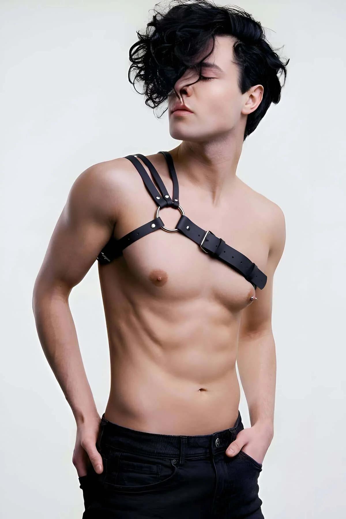 Men's Chest Harness Adjustable Faux Leather Body Strap