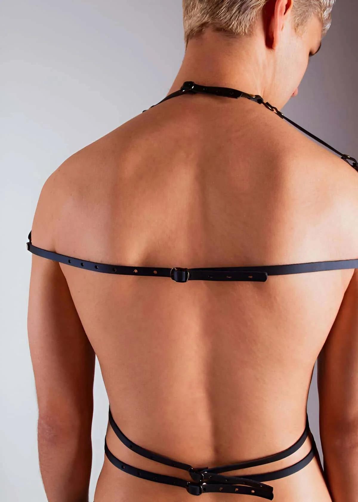 Men's Body Harness | Adjustable Faux Leather Web Design
