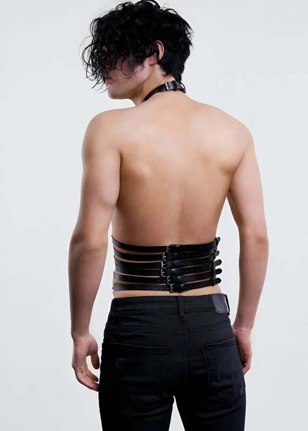 Mens Leather Chest Harness | Adjustable Body Strap Design