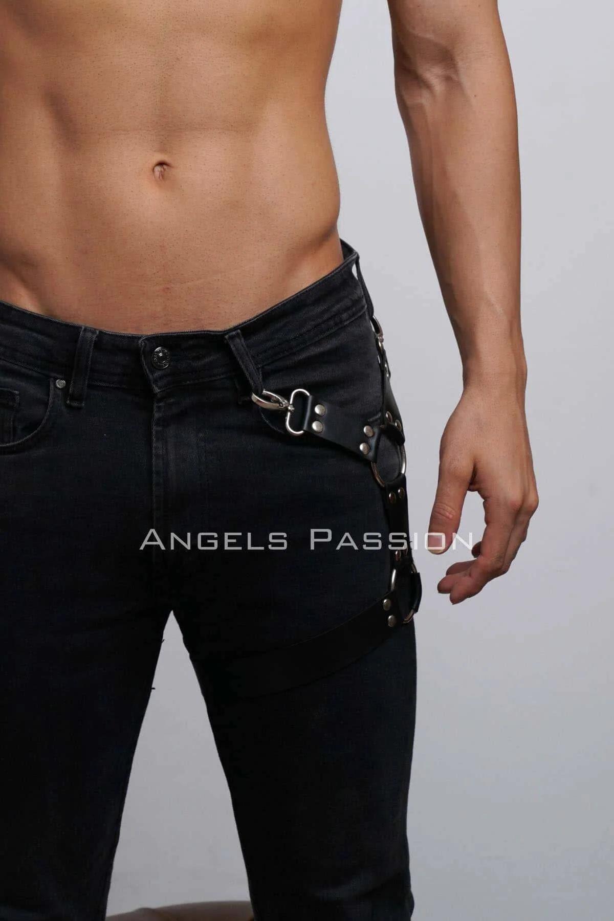 Men's Leather Leg Harness Strap - Adjustable Thigh Accessory