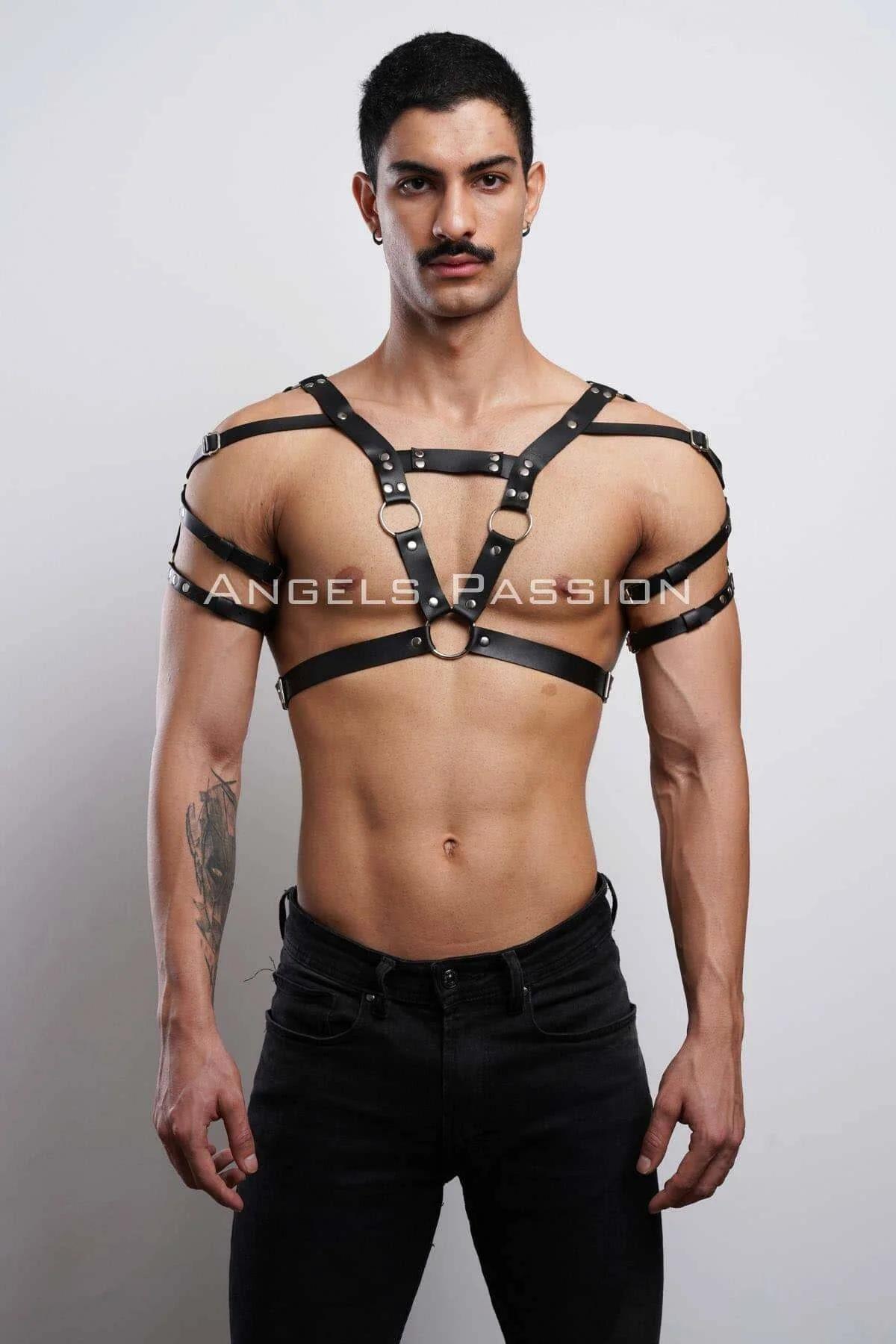 Men's Leather Harness Adjustable Body Strap for Party & Clubwear