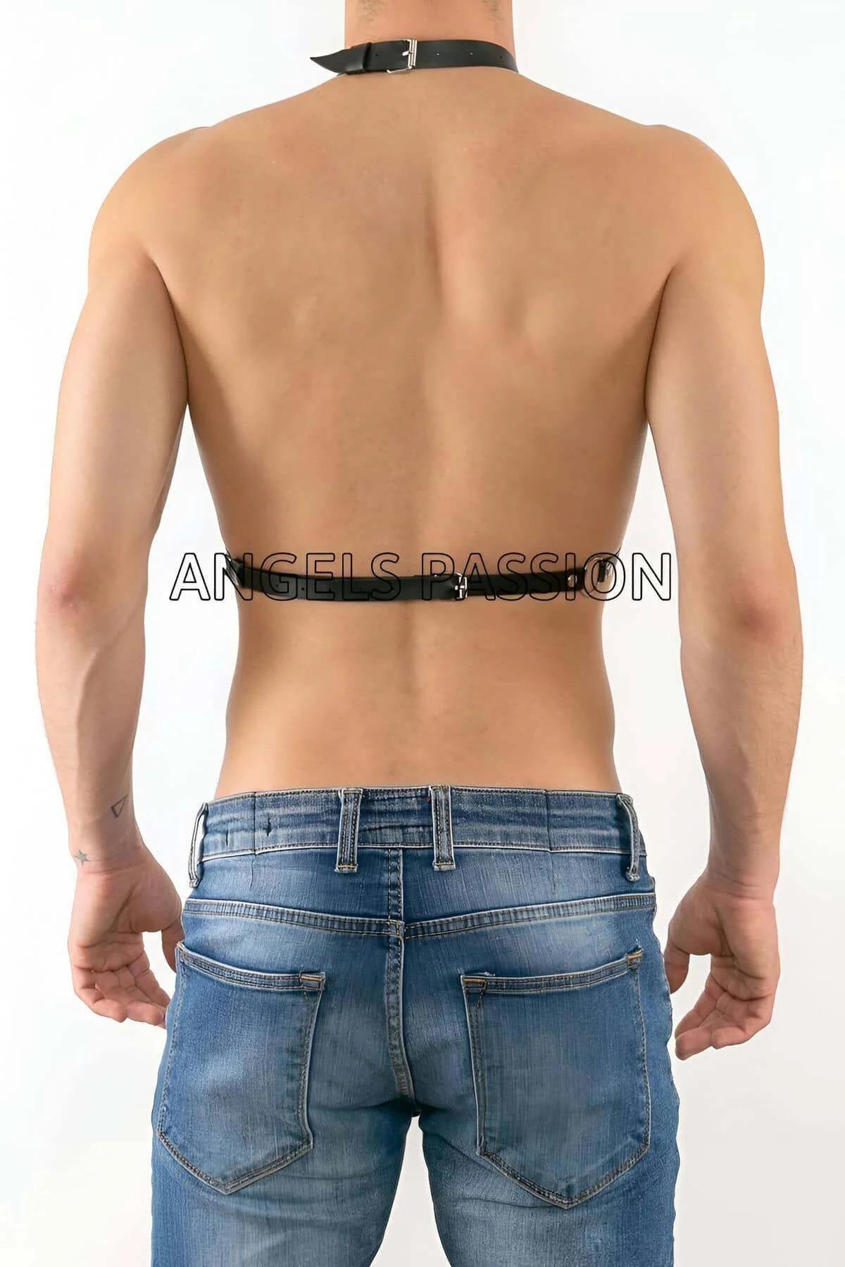 Men's Chain Harness Chest Bodywear - Adjustable Faux Leather
