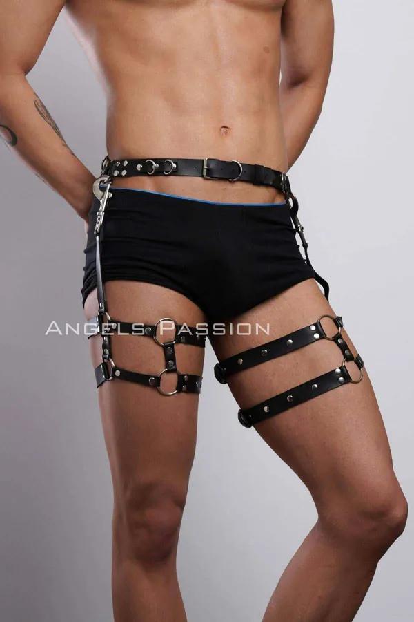 Men's Leather Leg Harness – Adjustable Thigh Garter