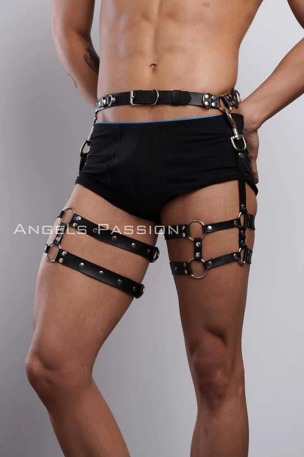 Men's Leather Leg Harness – Adjustable Thigh Garter