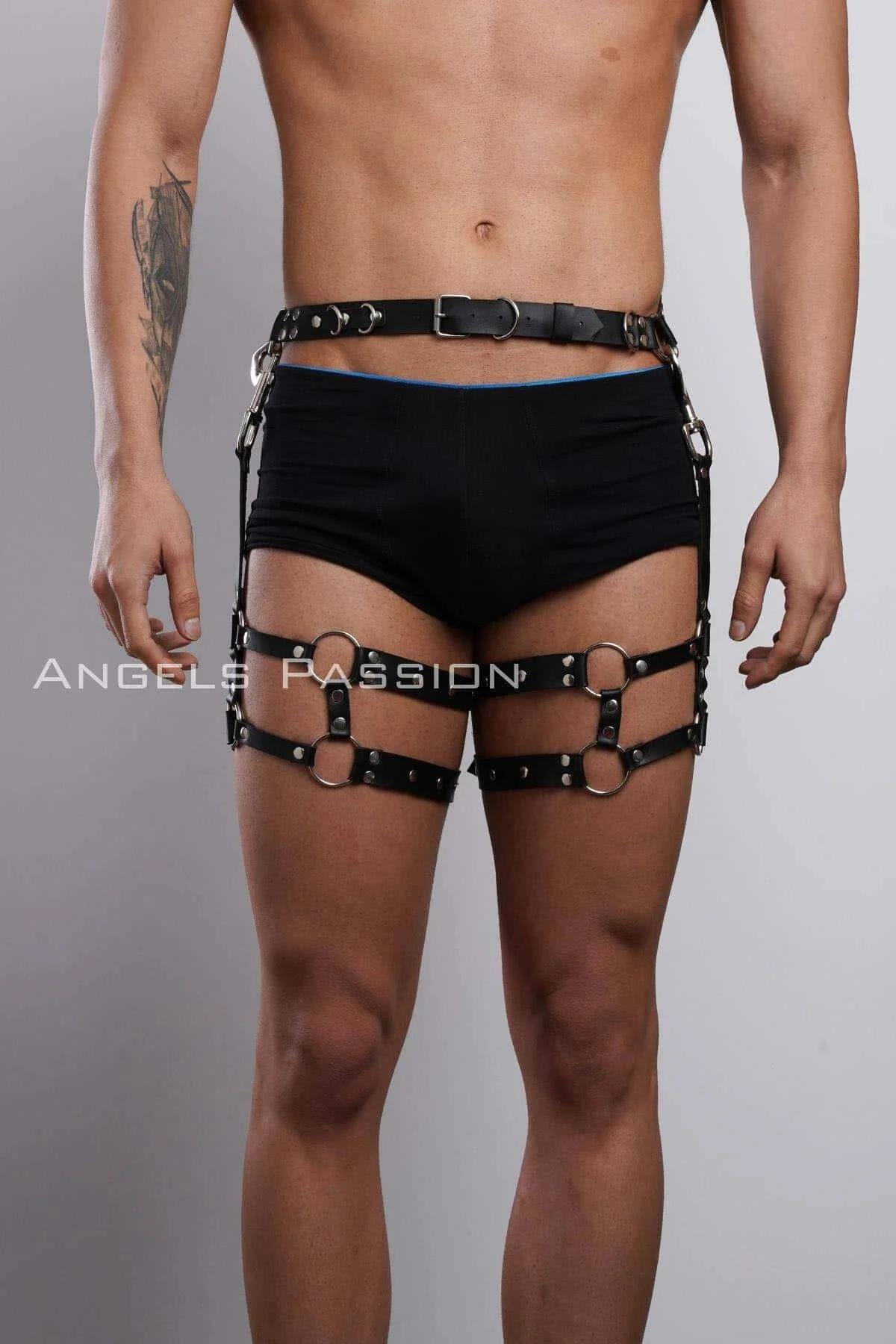 Men's Leather Leg Harness – Adjustable Thigh Garter