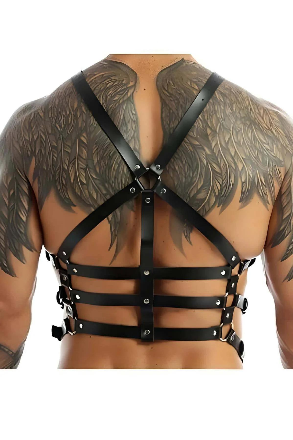 Men's Leather Chest Harness – Adjustable Body Strap for Style