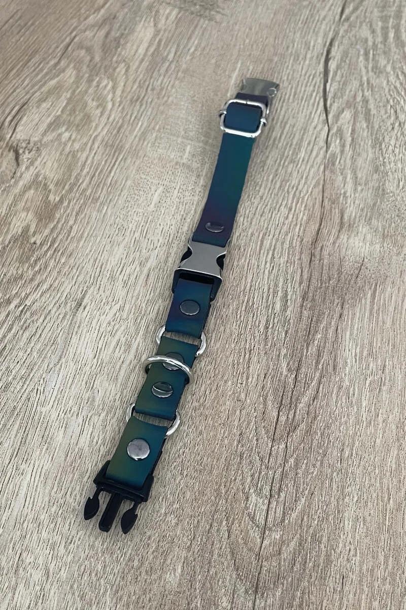 Reflective Rainbow Choker with O-Ring Hardware