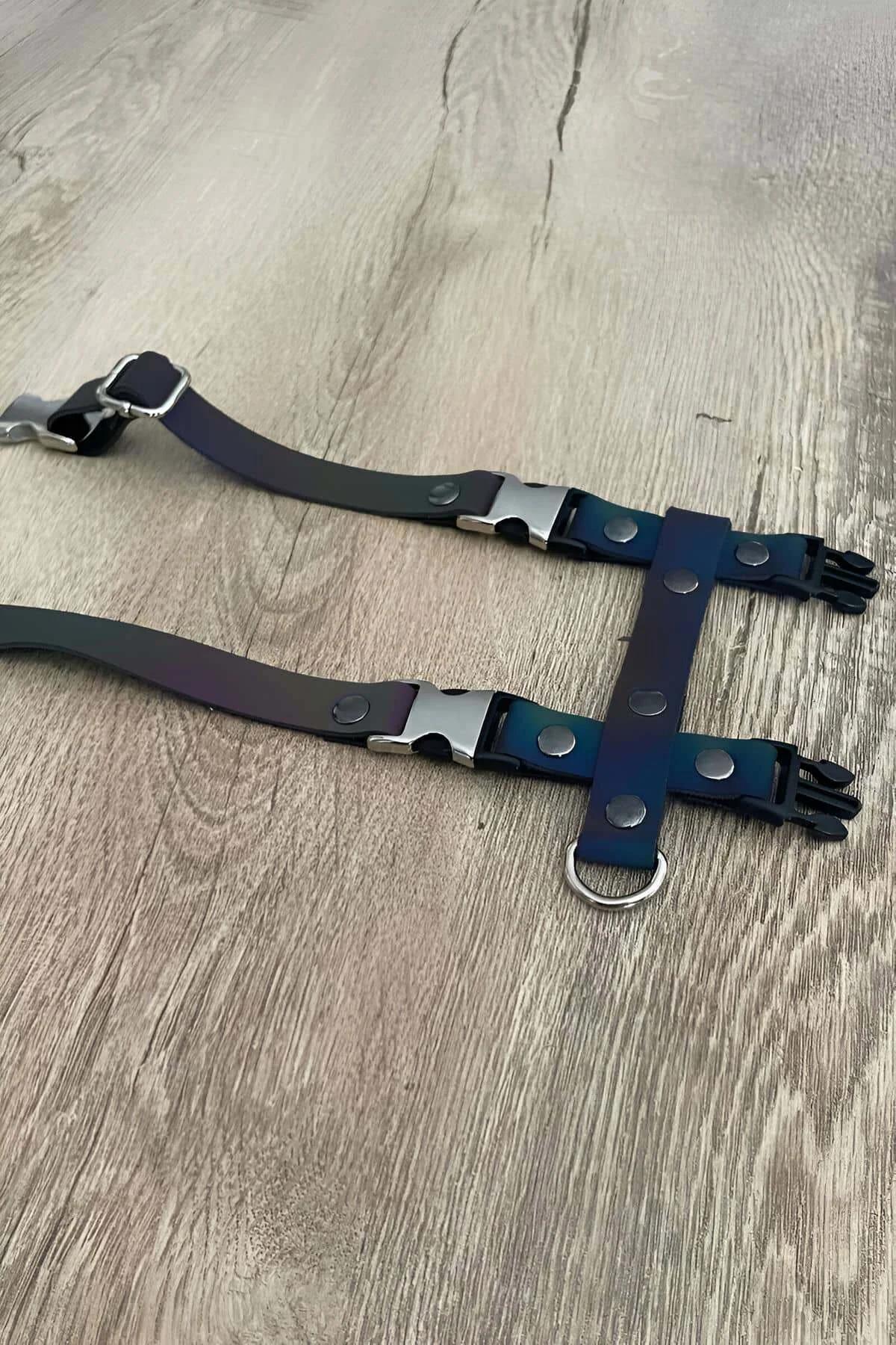 Rainbow Reflective Chest Harness with Adjustable Straps
