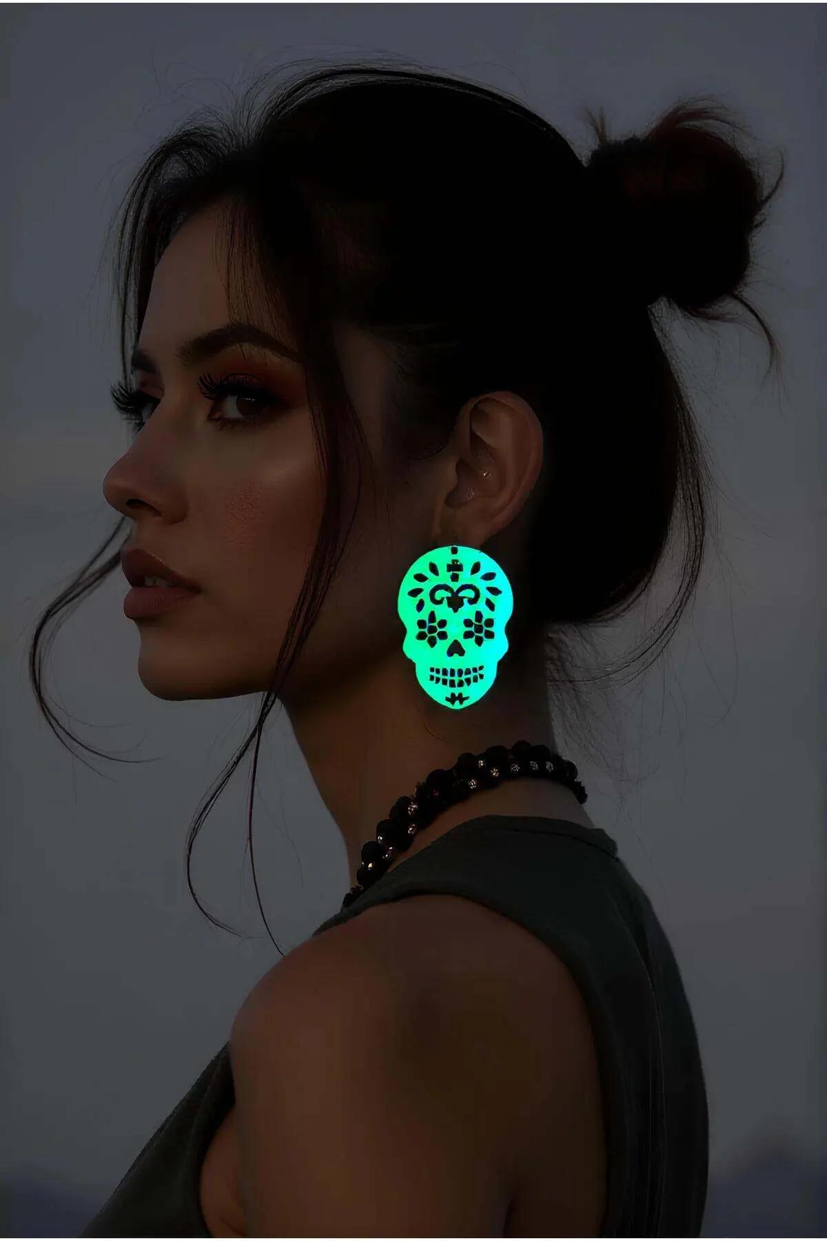 Glow in the Dark Skull Earrings - Unique Statement Jewelry