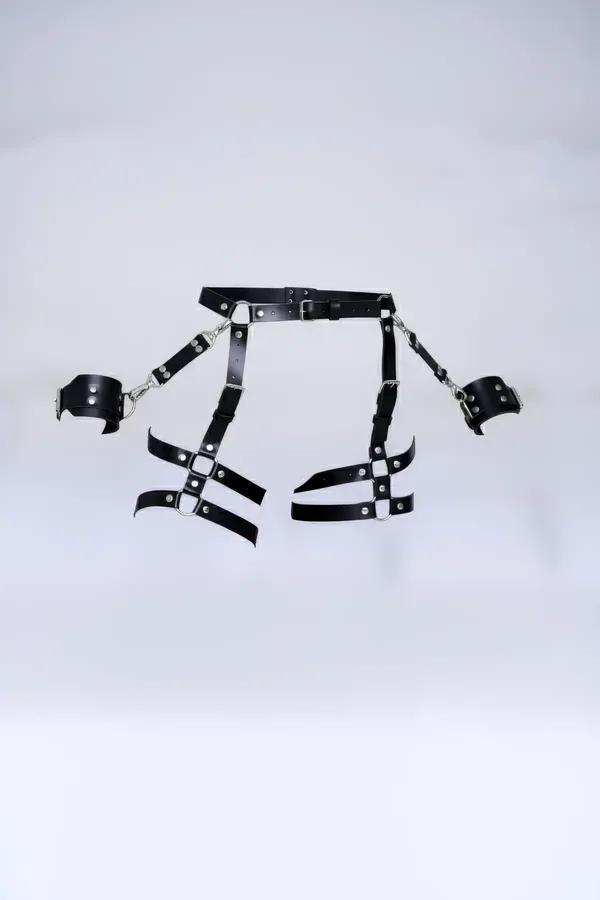 Adjustable Thigh Harness Garter with Detachable Wrist Cuffs