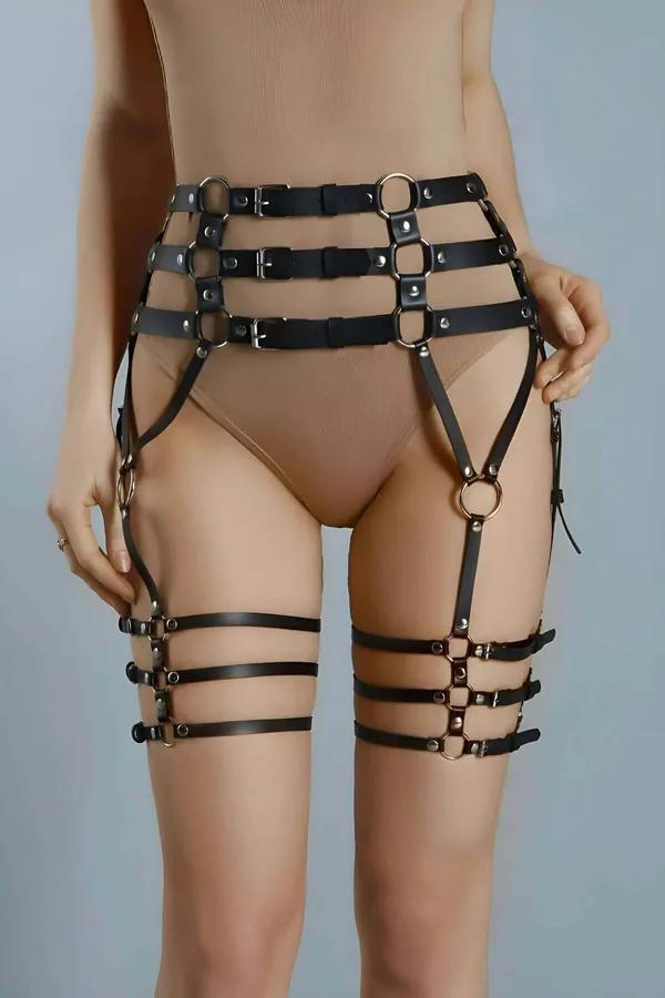 Multi-Strap Waist Garter Harness with O-Rings