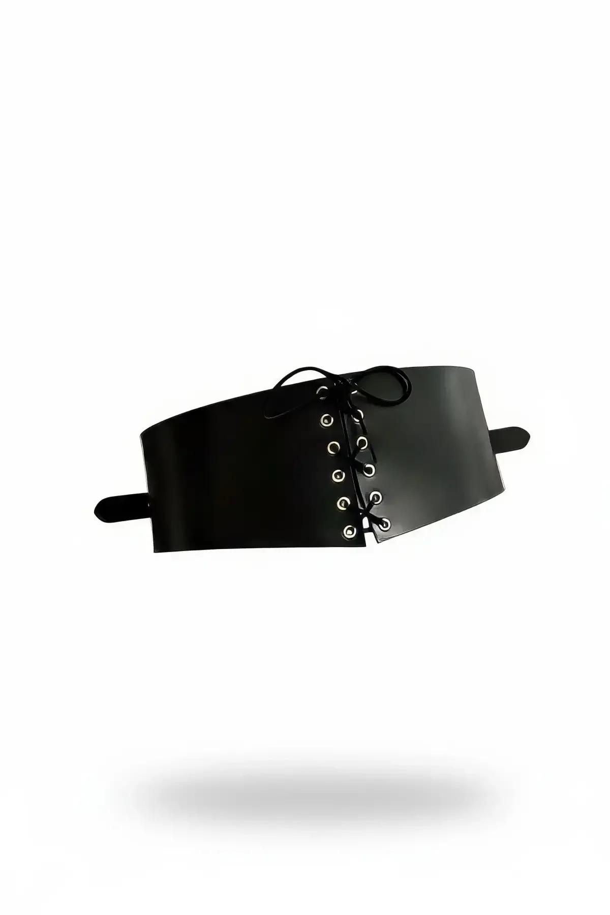 Lace-Up Faux Leather Waist Cinch Corset Belt