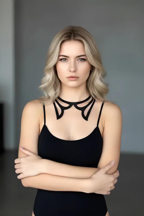 Laser Cut Leather Choker Necklace - Modern Collar Design
